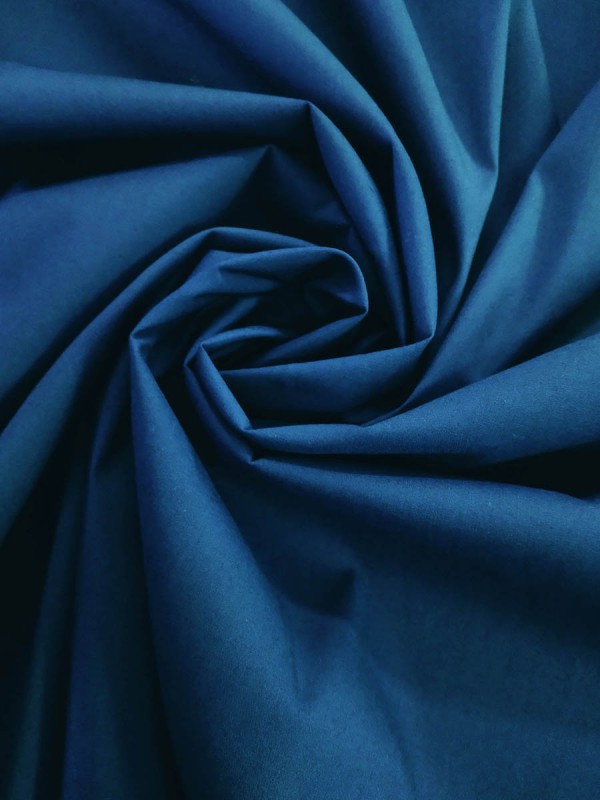 POPELINE BLU 65% COT 29%PA 6%EA