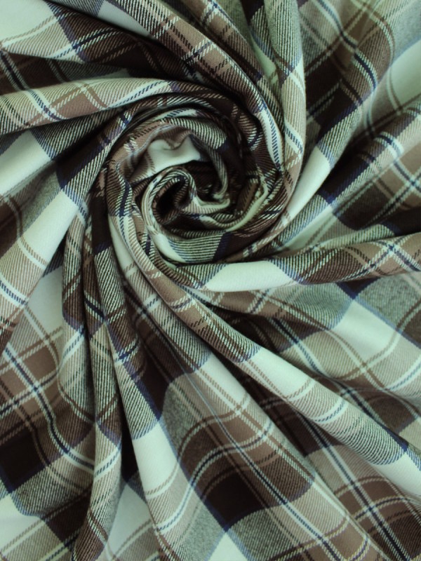FLANELLA QUADRI BEIGE 100% COTONE