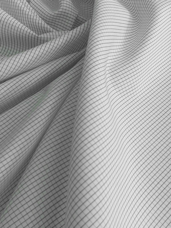 POPELINE QUADRI AZZURRI DOPPIO RITORTO 100% COTONE