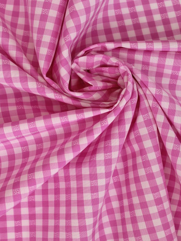 POPELINE QUADRATO ROSA 100% COTONE