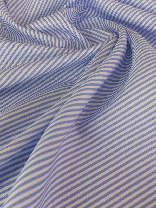 POPELINE RIGA CELESTE 100% COTONE