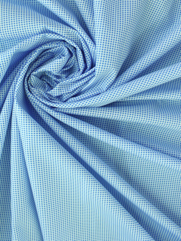 POPELINE STAMPATO CELESTE	100% COTONE
