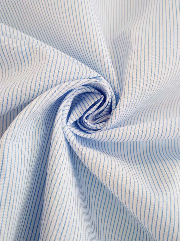 POPELINE RIGA BIANCO CELESTE 100%COTONE