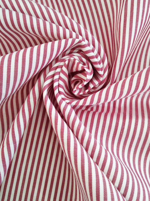 POPELINE BORDOUX RIGA BIANCO BORDO 100% COTONE