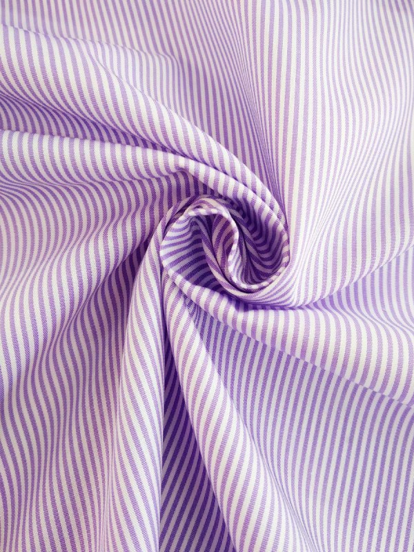 POPELINE RIGA BIANCO LILA 100% COTONE 