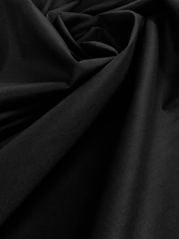 POPELINE NERO ELASTAN 97% COTONE 3% EA