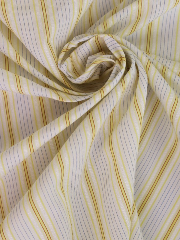POPELINE RIGA GIALLA CELESTE 100% COTONE