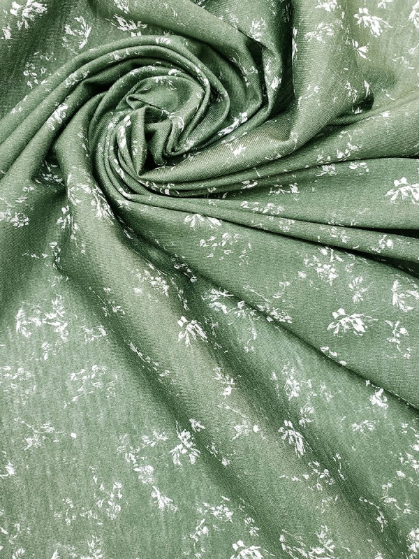 MAGLINA VERDE STAMPA BIANCO 100% COTONE