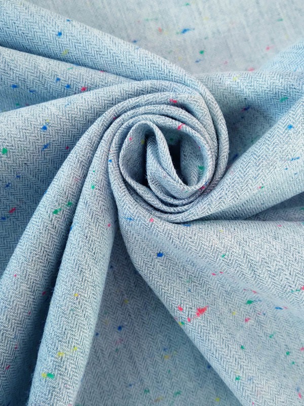 SPIGATO GRIGGIO PUNTI MULTICOLOR 100% COTONE