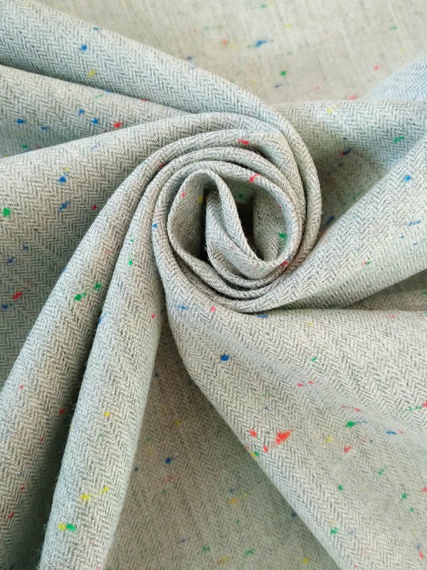 SPIGATO GRIGGIO PUNTI MULTICOLOR 100% COTONE