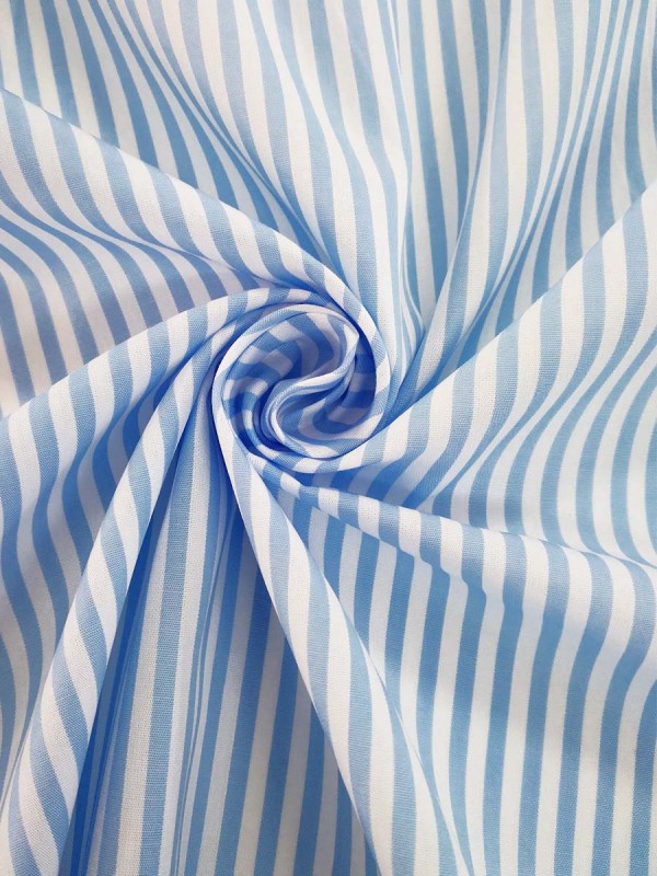 POPELINE RIGA BIANCO CELESTE 100%COTONE