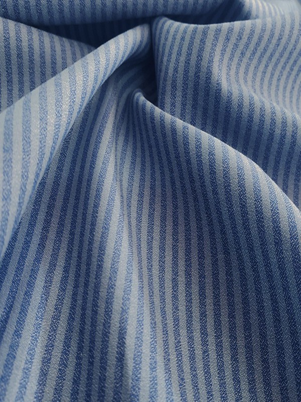 POPELINE RIGA AZZURRA GRIGIO 100% COTONE