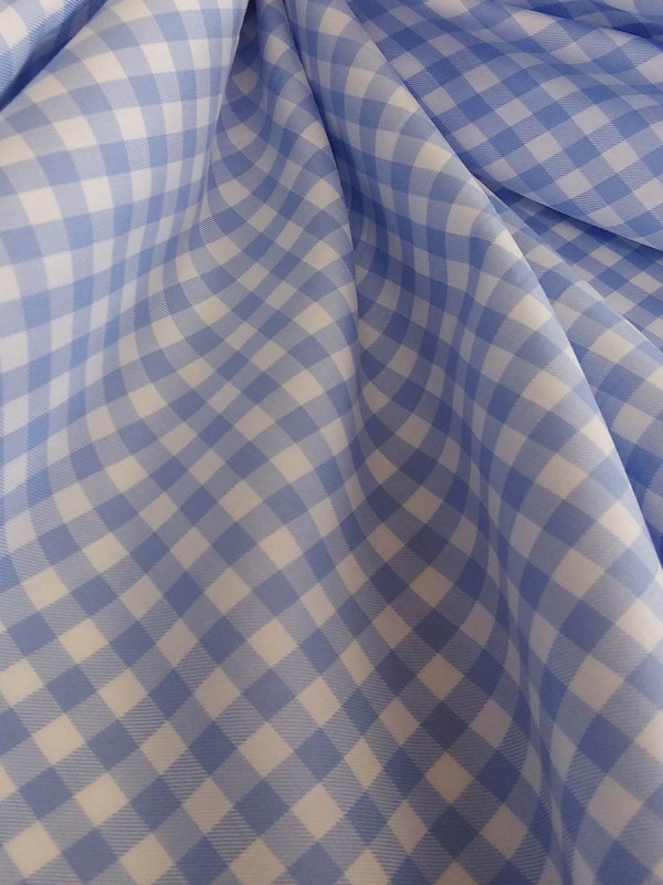 TWILL QUADRI CELESTI 100% COTONE