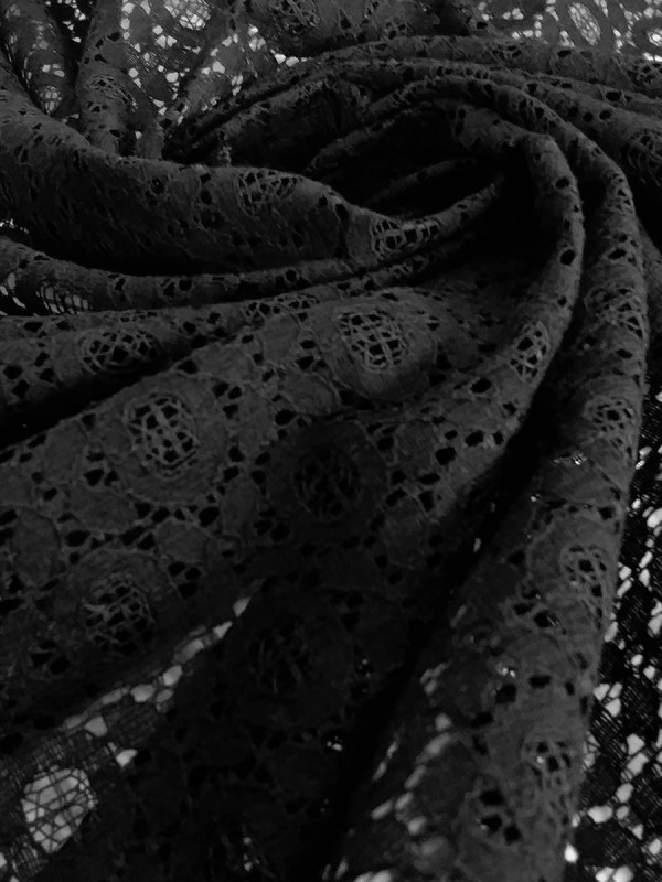 NERO TESSUTO DI PIZZO 100% COTONE